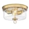 Westinghouse Fixture Ceiling LED Flush-Mount 60W 2-Light Lebanon 12In Chmpgn Brass Clear Glass 6128600 - alternate 2